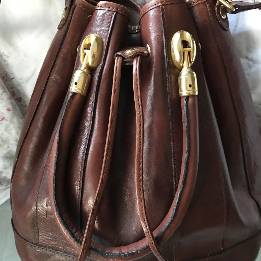 Vintage Valentina Brown Leather Handbag Purse